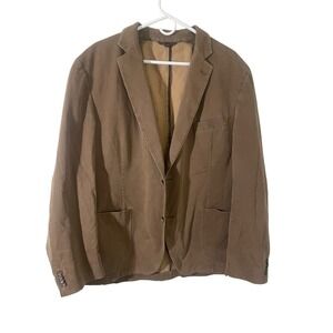 Kroon Mens 46R Tan Blazer Jacket Cotton Stretch Preppy Academia Casual